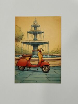 14.5cm x 10cm Post Card - Scooter