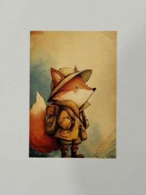 14.5cm x 10cm Post Card - Travelling Fox