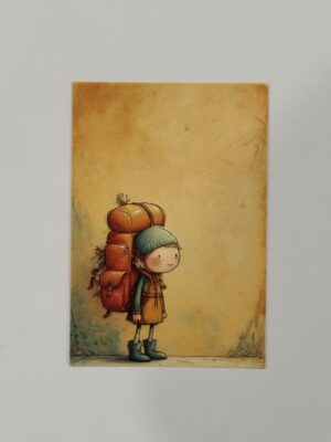 14.5cm x 10cm Post Card - Backpacking Girl