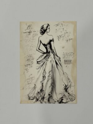 14.5cm x 10cm Post Card - Romantic Off-The-Shoulder Ball Gown