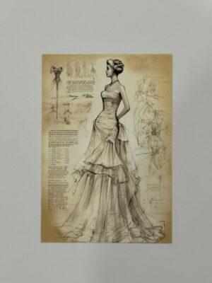 14.5cm x 10cm Post Card - Strapless Mermaid Gown
