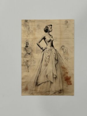 14.5cm x 10cm Post Card - Strapless Draped Ball Gown