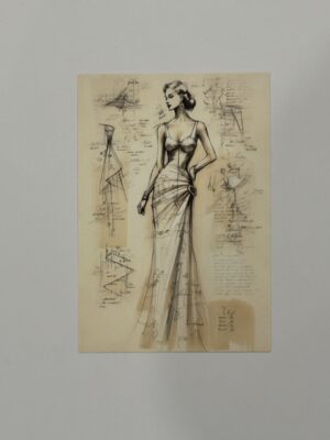 14.5cm x 10cm Post Card - Bias-Cut Evening Gown