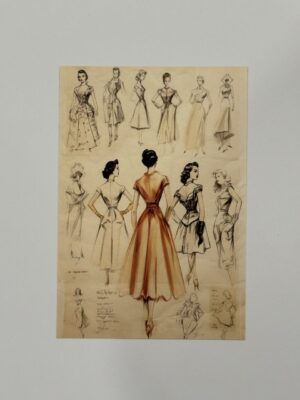 14.5cm x 10cm Post Card - Fit-and-Flare Tea Dress
