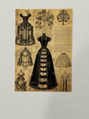 14.5cm x 10cm Post Card - Victorian Crinoline Gown