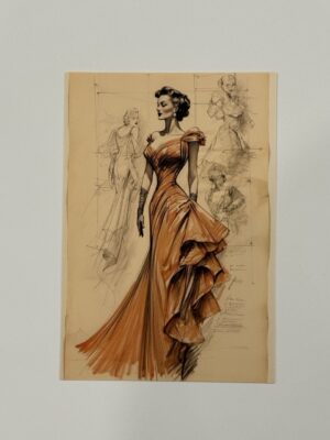 14.5cm x 10cm Post Card - One-Shoulder Mermaid Gown