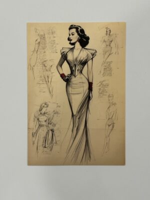 14.5cm x 10cm Post Card - 1930s Old Hollywood Bias-Cut Evening Gown