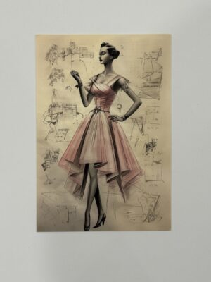 14.5cm x 10cm Post Card - High-Low Cocktail Dress