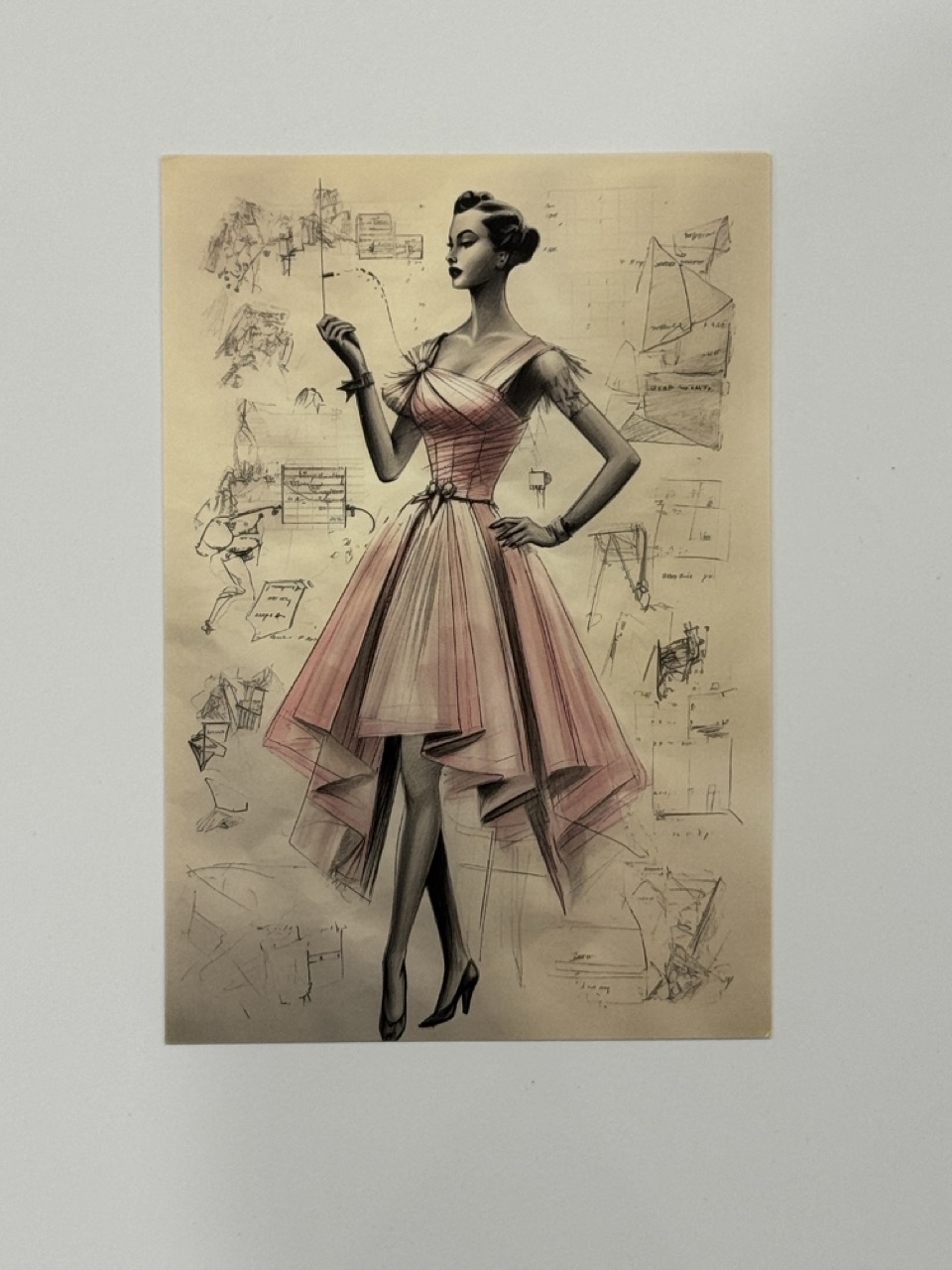 14.5cm x 10cm Post Card - High-Low Cocktail Dress