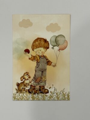 14.5cm x 10cm Post Card - Boy & Puppy