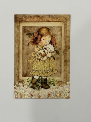 14.5cm x 10cm Post Card - Girl & Kitten