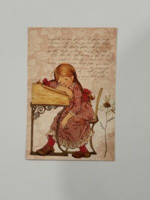 14.5cm x 10cm Post Card - Girl Too Tired for School