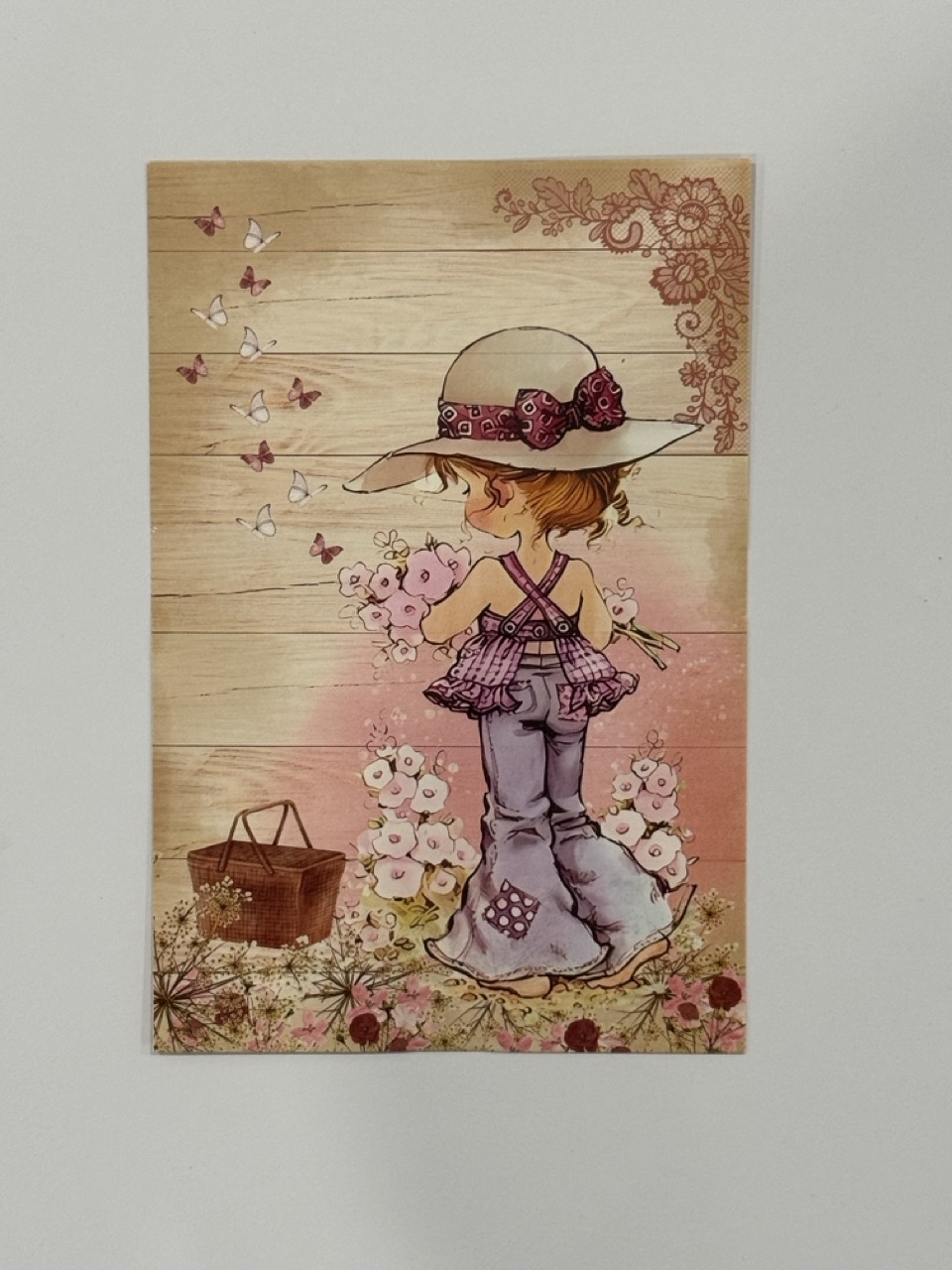 14.5cm x 10cm Post Card - Pink Butterfly Child