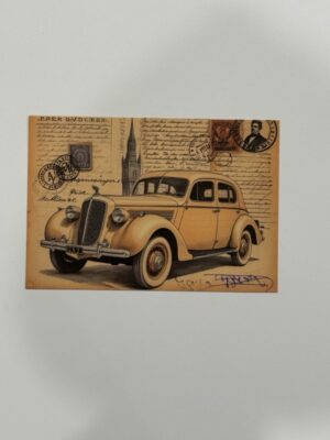 14.5cm x 10cm Post Card - 1930s Art Deco Vintage Sedan