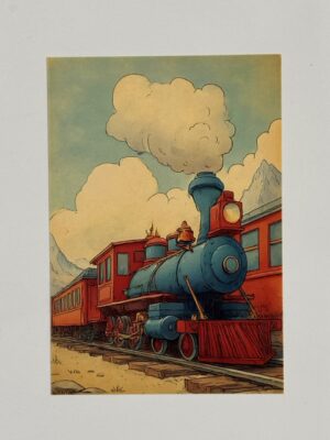 14.5cm x 10cm Post Card - Train