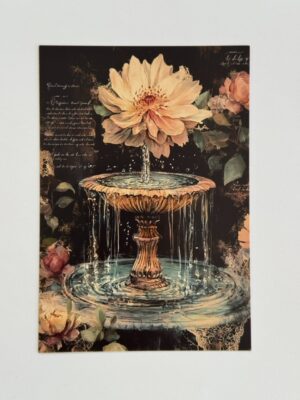 14.5cm x 10cm Post Card -  Vintage Fountain