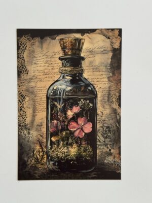 14.5cm x 10cm Post Card -  Vintage Potion Bottle