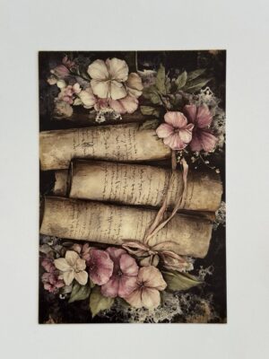 14.5cm x 10cm Post Card -  Vintage Scrolls