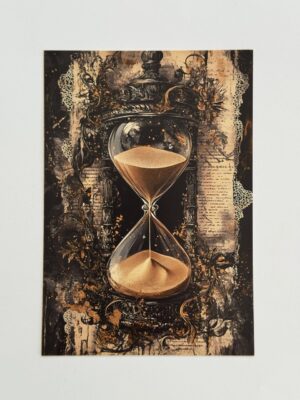 14.5cm x 10cm Post Card -  Vintage Hour Glass