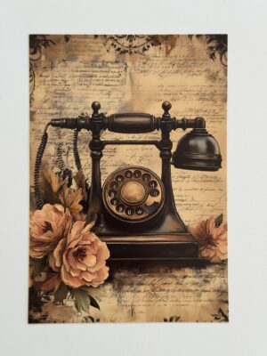 14.5cm x 10cm Post Card -  Vintage Telephone