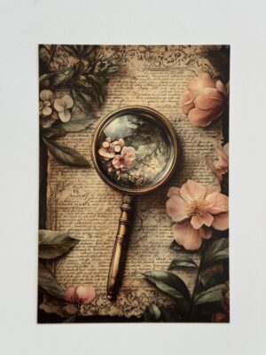 14.5cm x 10cm Post Card -  Vintage Looking Glass