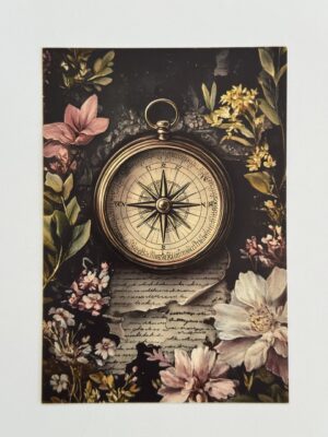 14.5cm x 10cm Post Card -  Vintage Compas