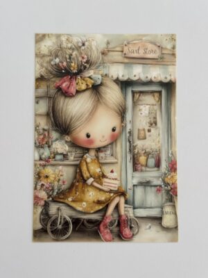 14.5cm x 10cm Post Card - Store Girl