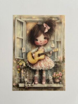 14.5cm x 10cm Post Card - Music Girl