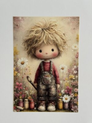 14.5cm x 10cm Post Card - Painting Boy