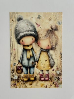 14.5cm x 10cm Post Card - Winter Friends