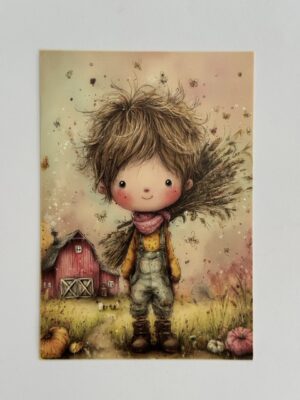 14.5cm x 10cm Post Card - Barn Boy