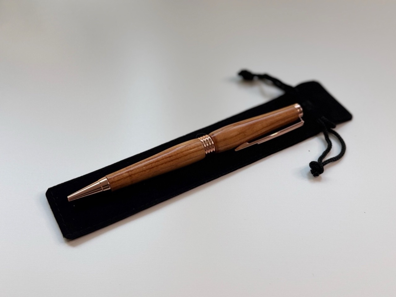 Twist Pen - Oregon Wood with Rose Gold Accents - Image 3