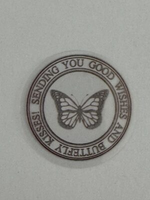 4cm x 4cm - Reverse Printed Window Sticker – Butterfly Design