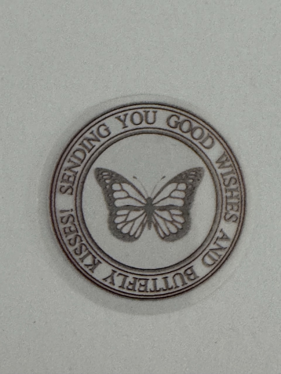 4cm x 4cm - Reverse Printed Window Sticker – Butterfly Design