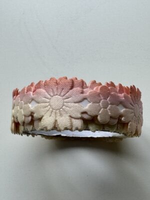 1.5cm x 98cm - Self-Adhesive Fabric Flower Trim – Decorative Craft Border - Browns