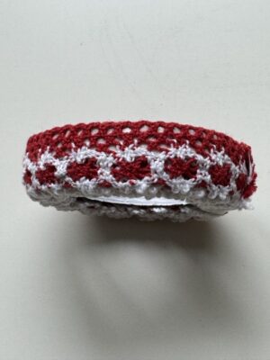 2cm x 180cm - Self-Adhesive Crochet Lace Trim – Red