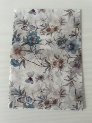 50cm x 35cm - Vintage Blue Floral Tissue Paper