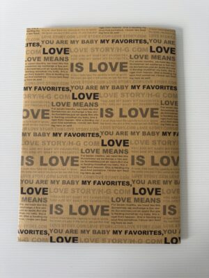 76cm x 52cm - Love Typography Kraft Paper