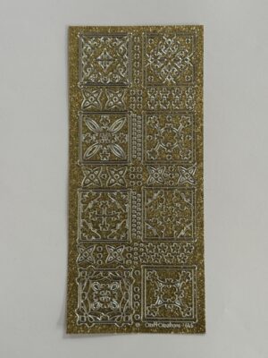 23cm x 10cm - Victorian Decorative Tile Sticker Sheet – Gold with Silver Border