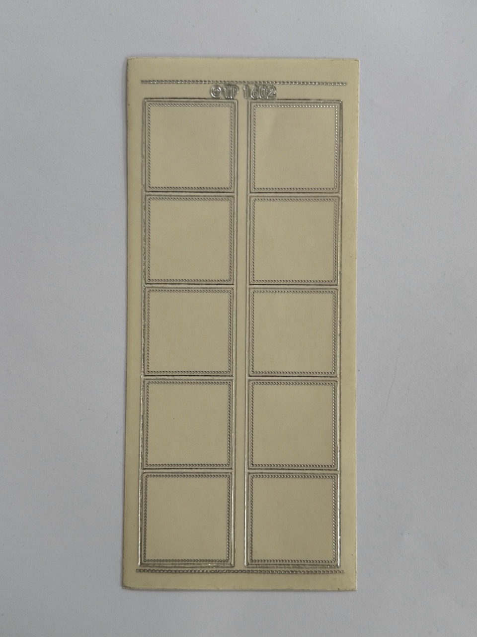 23cm x 10cm - Square Frame Sticker Sheet – Silver