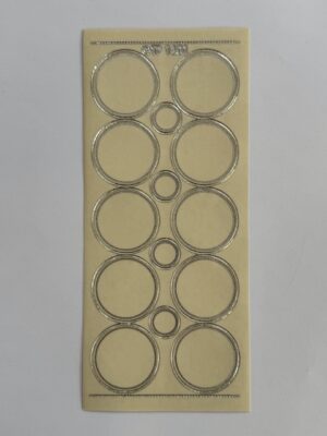 23cm x 10cm - Circles Frame Sticker Sheet – Silver