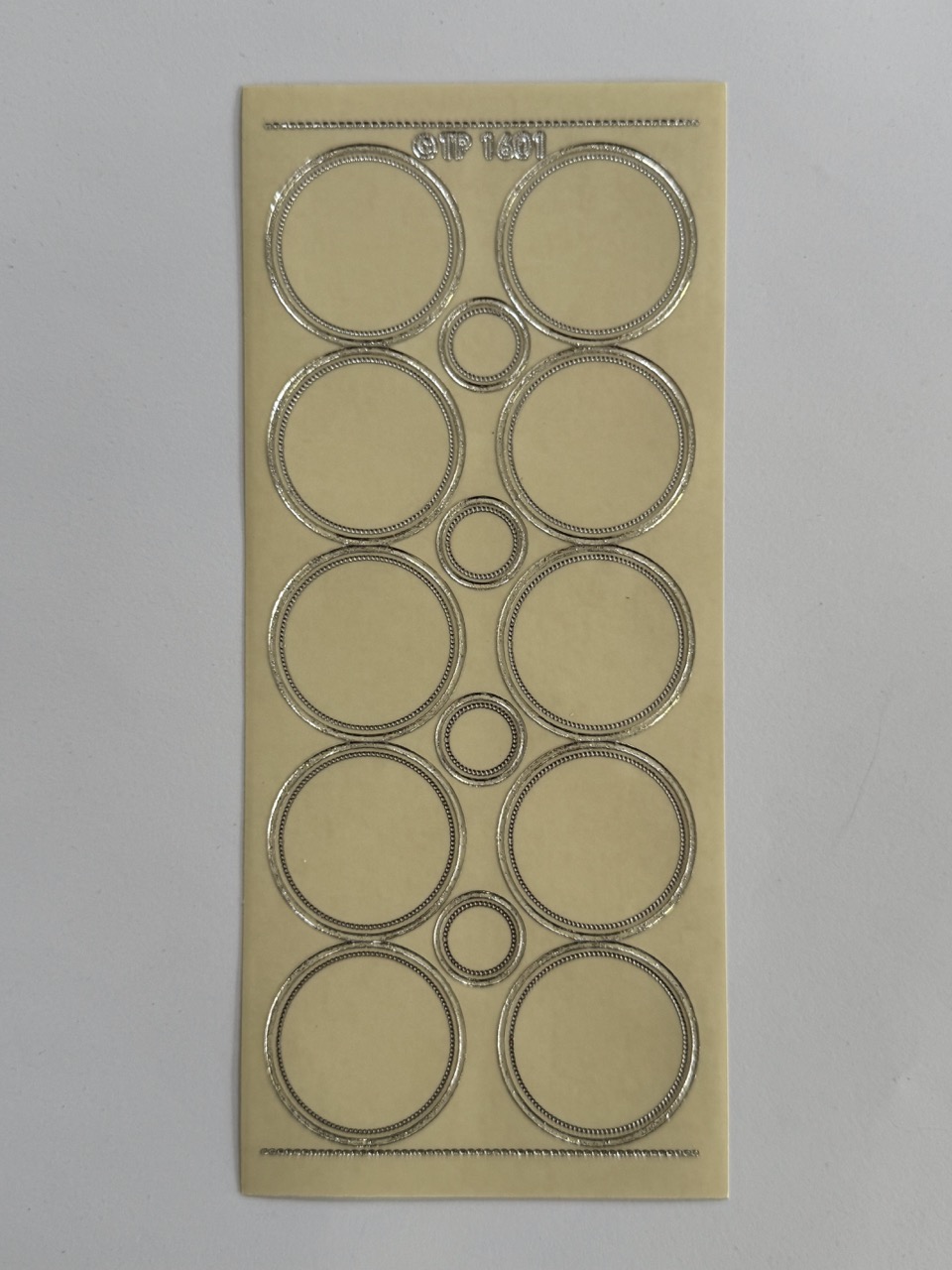 23cm x 10cm - Circles Frame Sticker Sheet – Silver