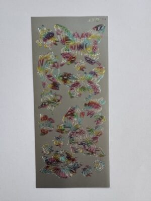 23cm x 10cm - Butterfly & Garden Bugs Sticker Sheet – Holographic