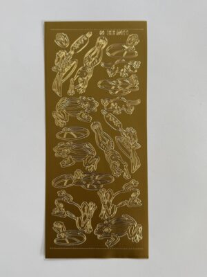 23cm x 10cm - Frog & Water Lily Sticker Sheet – Gold