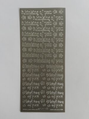 23cm x 10cm - "Thinking of You" Sticker Sheet – Silver