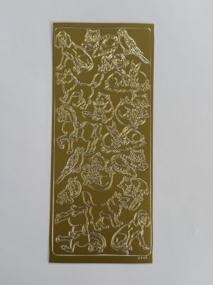 23cm x 10cm - Animal Friends Sticker Sheet – Gold