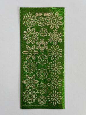 23cm x 10cm - Snowflake Sticker Sheet – Green Holographic