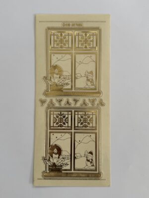 23cm x 10cm - Christmas Window Scene Sticker Sheet – Gold