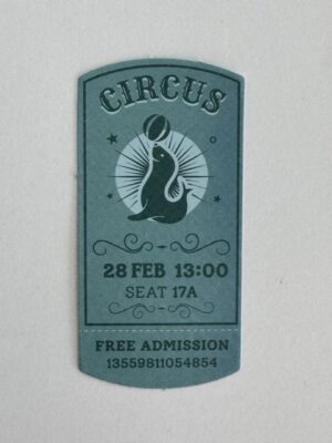 6cm x 3cm - Circus Ticket Sticker