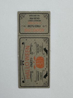6.5cm x 2.5cm - Halloween Ticket Sticker